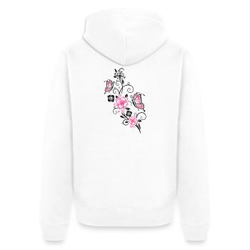 Cherry blossoms with butterflies - Unisex Premium Organic Zip Hoodie - white - Back - Thijin (182cm)