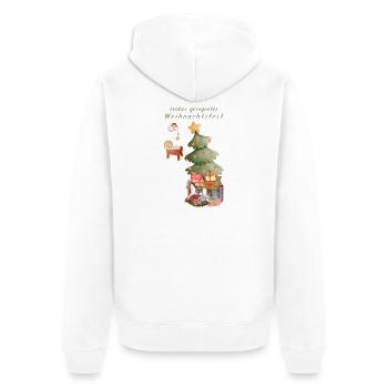 Frohes gesegnetes Weihnachtsfest grün Christbaum - Unisex Premium Bio Zip Hoodie - Weiß - Hinten - Thijin (182cm)