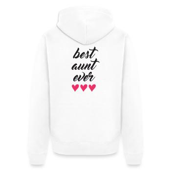 Best Aunt Ever - Unisex Premium Organic Zip Hoodie - white - Back - Thijin (182cm)