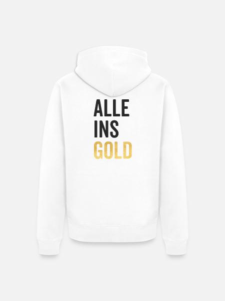 Alle ins Gold - Unisex Premium Bio Zip Hoodie - Weiß