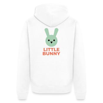Minze Hase und kleiner Hase Text - Unisex Premium Bio Zip Hoodie - Weiß - Hinten - Thijin (182cm)