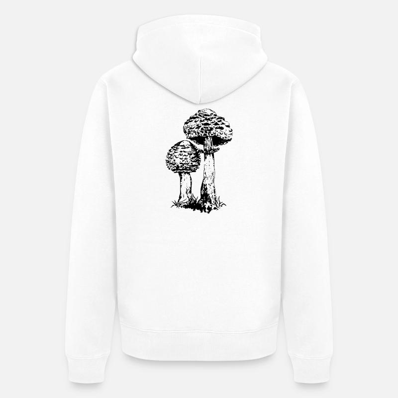 ACCUMULATEUR CHAMPIGNON - Veste à capuche bio Premium Unisexe - blanc