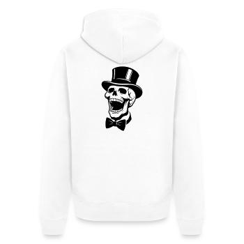 Bräutigam Totenkopf Skelett Jga - Unisex Premium Bio Zip Hoodie - Weiß - Hinten - Thijin (182cm)