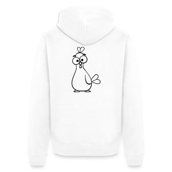 Odd Cartoon Chicken Illustration - Unisex Premium Organic Zip Hoodie - white - Back - Thijin (182cm)