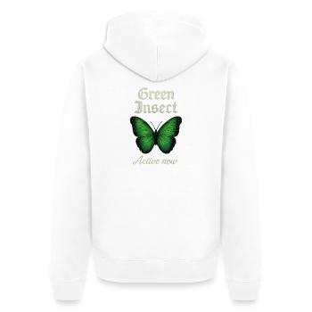 Idée cadeau pour les fans de papillons insectes verts - Veste à capuche bio Premium Unisexe - blanc - Dos - Thijin (182cm)