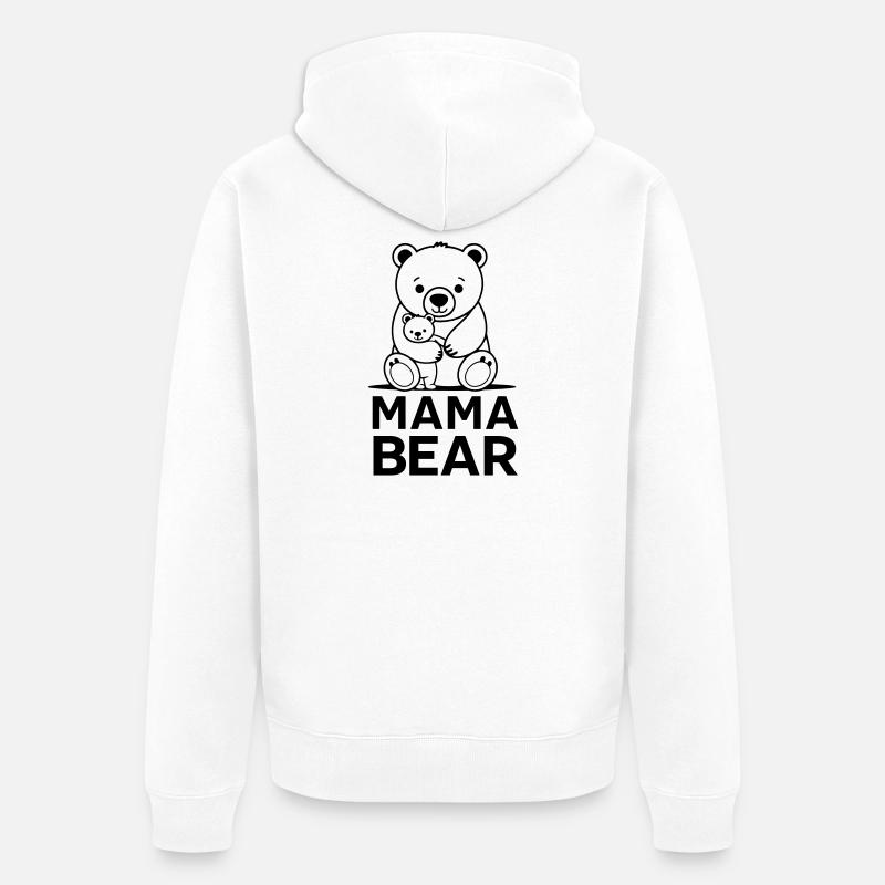 Maman ourse - Veste à capuche bio Premium Unisexe - blanc