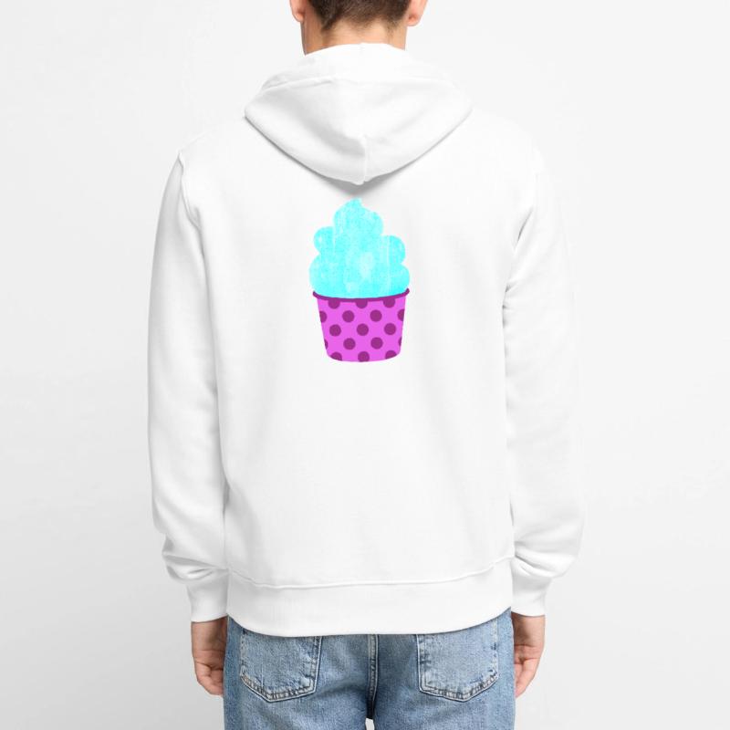 Eis Eiscreme Eiskrem Dots Punkte Softeis Sommer Unisex Premium Bio Zip Hoodie