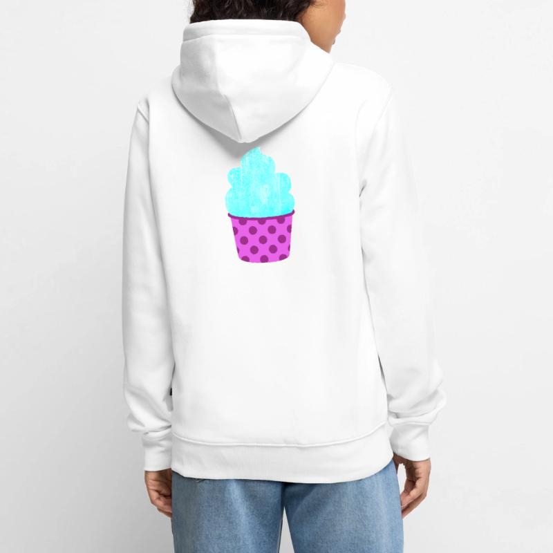 Eis Eiscreme Eiskrem Dots Punkte Softeis Sommer Unisex Premium Bio Zip Hoodie
