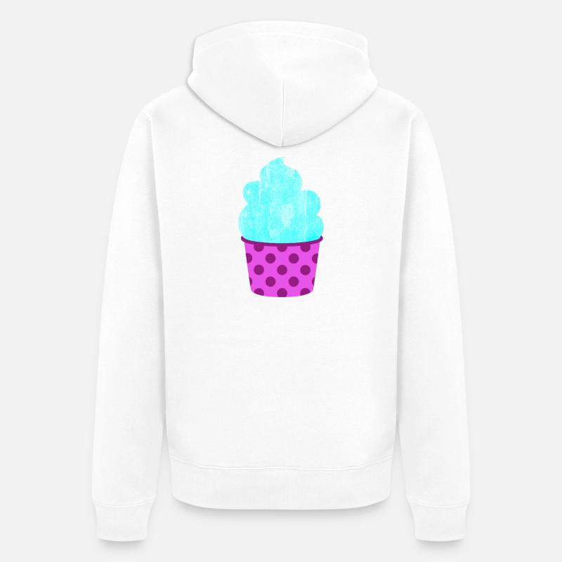 Glace Glace Points, Glace Douce Été - Veste à capuche bio Premium Unisexe - blanc