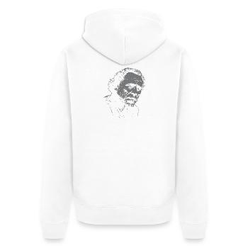Charles Bukowski quote on reading books - Unisex Premium Organic Zip Hoodie - white - Back - Thijin (182cm)