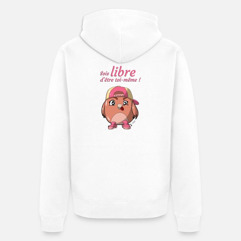 Libre d'être soi même - Veste à capuche bio Premium Unisexe - blanc