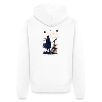 Rêverie Astronomique: Voir Plus Loin - Veste à capuche bio Premium Unisexe - blanc - Dos - Thijin (182cm)