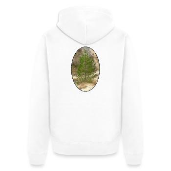 Vintage Grüne Kiefer - Unisex Premium Bio Zip Hoodie - Weiß - Hinten - Thijin (182cm)