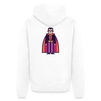 Vampir mit Umhang Halloween Symbol - Unisex Premium Bio Zip Hoodie - Weiß - Hinten - Thijin (182cm)
