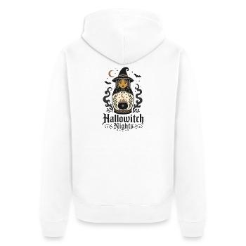 Hallowitch-Nächte - Unisex Premium Bio Zip Hoodie - Weiß - Hinten - Thijin (182cm)