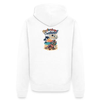 Professional Overthinker - Unisex Premium Bio Zip Hoodie - Weiß - Hinten - Thijin (182cm)