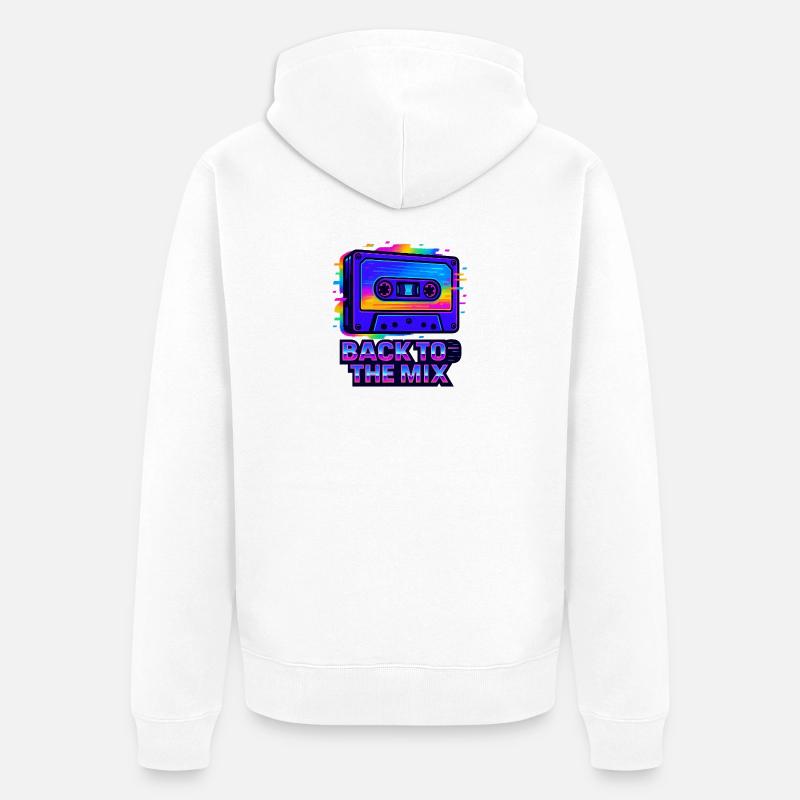 Conception de cassettes rétro néon - Veste à capuche bio Premium Unisexe - blanc