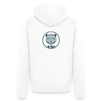 Berg-Schneeleopard - Unisex Premium Bio Zip Hoodie - Weiß - Hinten - Thijin (182cm)