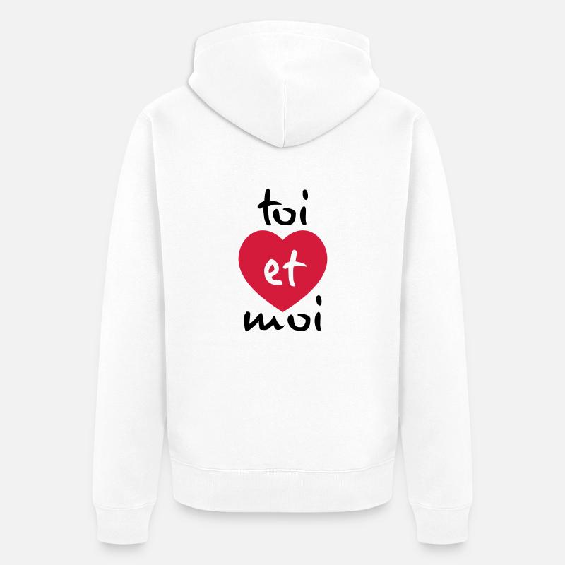 toi et moi - Veste à capuche bio Premium Unisexe - blanc