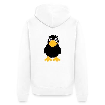 Rabe - Unisex Premium Bio Zip Hoodie - Weiß - Hinten - Thijin (182cm)