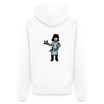 Kellnerin 3 - Unisex Premium Bio Zip Hoodie - Weiß - Hinten - Thijin (182cm)