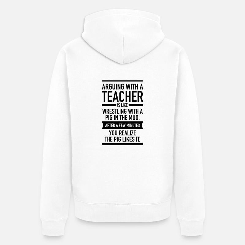 Arguin With A Teacher - Veste à capuche bio Premium Unisexe - blanc