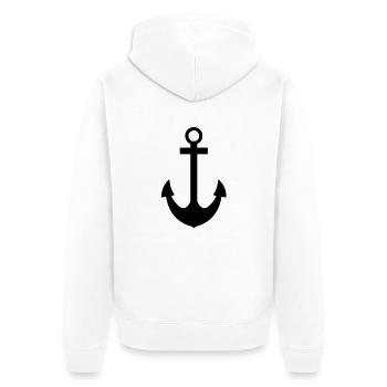 anchor - Unisex Premium Organic Zip Hoodie - white - Back - Thijin (182cm)