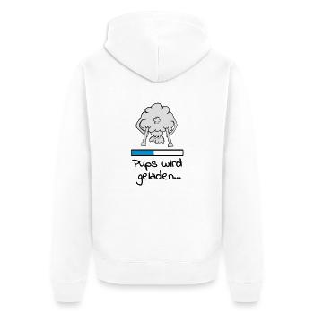 pups_geladen_2_3f - Unisex Premium Bio Zip Hoodie - Weiß - Hinten - Thijin (182cm)