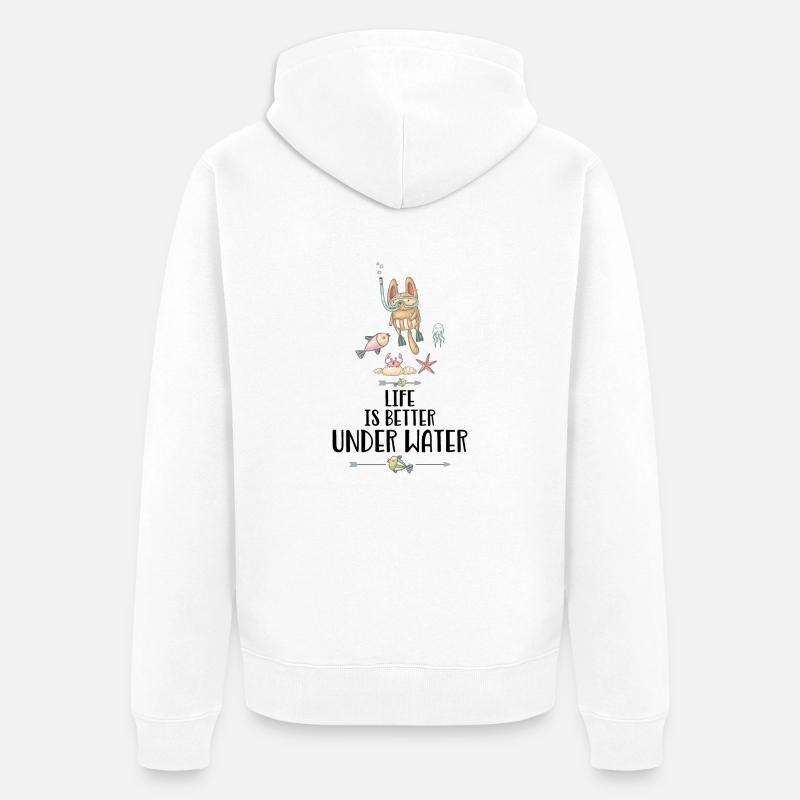 plongeur - Veste à capuche bio Premium Unisexe - blanc