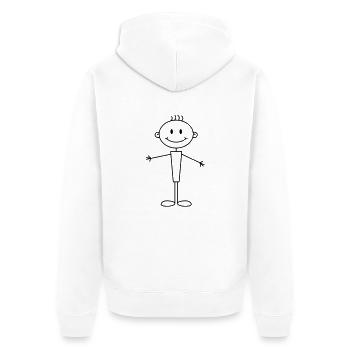 boy - Unisex Premium Organic Zip Hoodie - white - Back - Thijin (182cm)