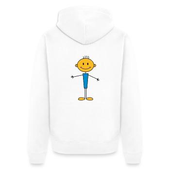 boy - Unisex Premium Organic Zip Hoodie - white - Back - Thijin (182cm)