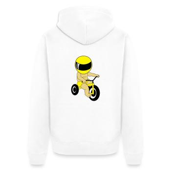 Baby Bike - Unisex Premium Bio Zip Hoodie - Weiß - Hinten - Thijin (182cm)