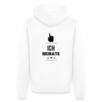 ICH HEIRATE - Unisex Premium Bio Zip Hoodie - Weiß - Hinten - Thijin (182cm)