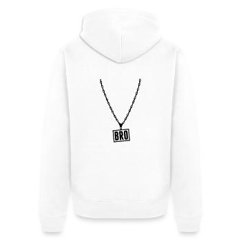 chain_bro_bo1 - Veste à capuche bio Premium Unisexe - blanc - Dos - Thijin (182cm)