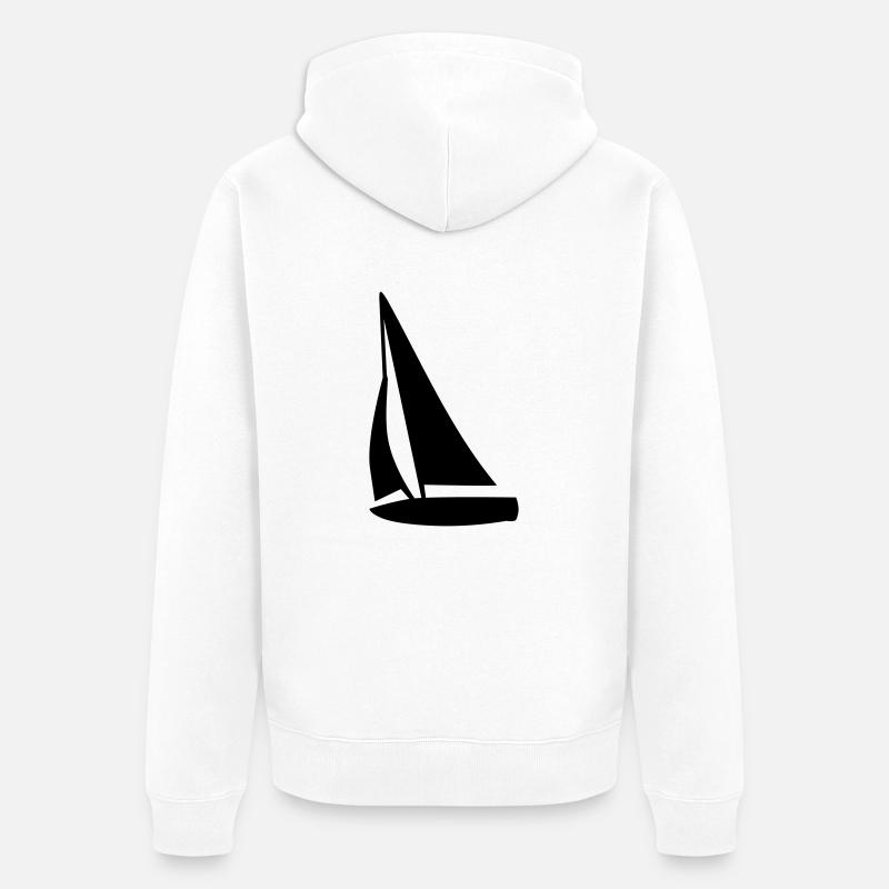Segelboot - Unisex Premium Bio Zip Hoodie - Weiß