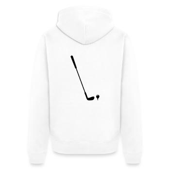 Golf - Unisex Premium Organic Zip Hoodie - white - Back - Thijin (182cm)