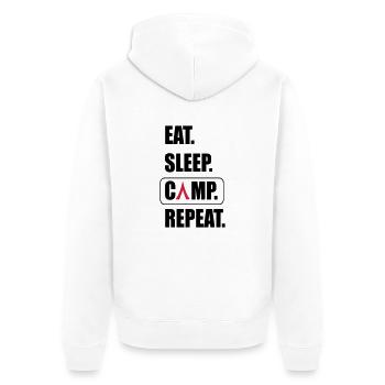 Camping - Unisex Premium Organic Zip Hoodie - white - Back - Thijin (182cm)