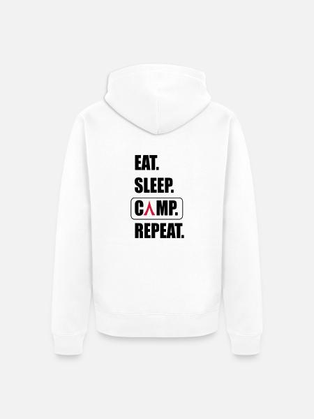 Camping - Unisex Premium Organic Zip Hoodie - white