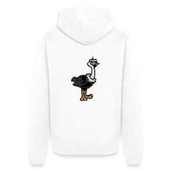 strauss emu süss witzig sonnenbrille - Unisex Premium Bio Zip Hoodie - Weiß - Hinten - Thijin (182cm)