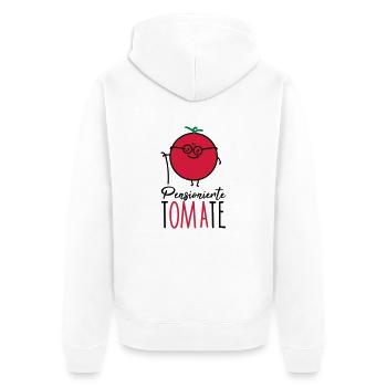 Pensionierte Oma - Unisex Premium Bio Zip Hoodie - Weiß - Hinten - Thijin (182cm)