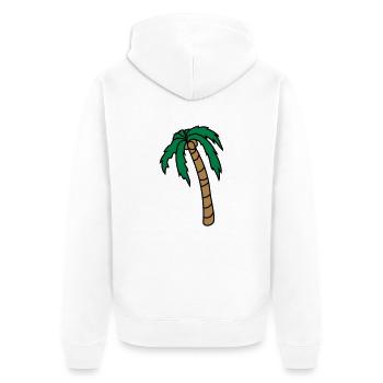 Hängende Palme Design - Unisex Premium Bio Zip Hoodie - Weiß - Hinten - Thijin (182cm)