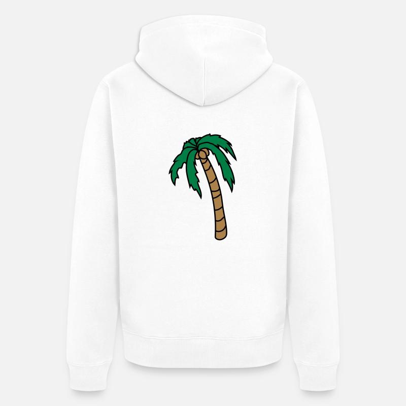 Palme suspendu Design - Veste à capuche bio Premium Unisexe - blanc