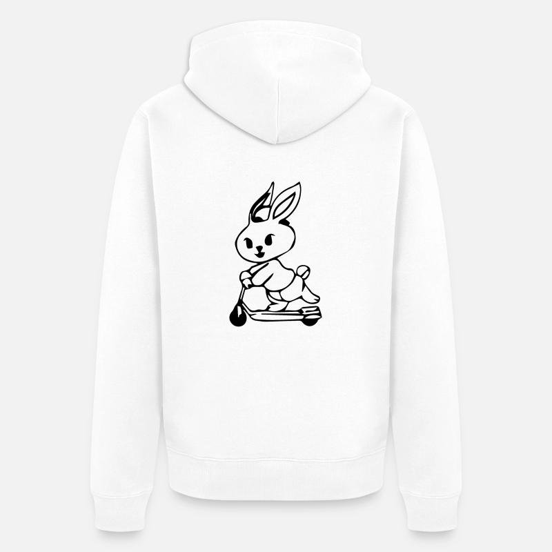 E-Scooter E-Roller Scooter - Unisex Premium Bio Zip Hoodie - Weiß