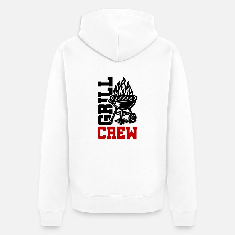 Grill Crew - Unisex Premium Organic Zip Hoodie - white