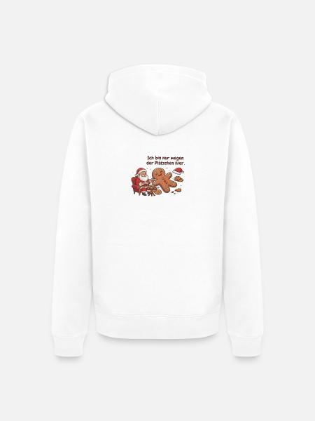 Weihnachtsplätzchen mit Santa - Unisex Premium Bio Zip Hoodie - Weiß