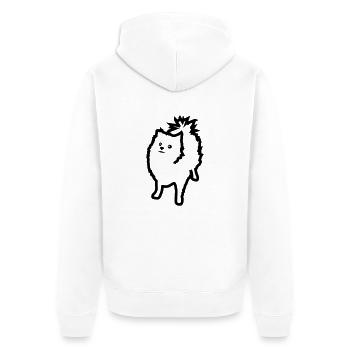 Spitz - Unisex Premium Bio Zip Hoodie - Weiß - Hinten - Thijin (182cm)