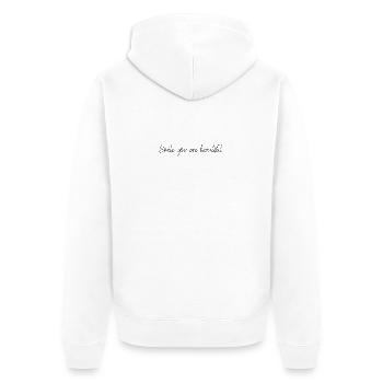 Smile, you are beautiful - Unisex Premium Bio Zip Hoodie - Weiß - Hinten - Thijin (182cm)