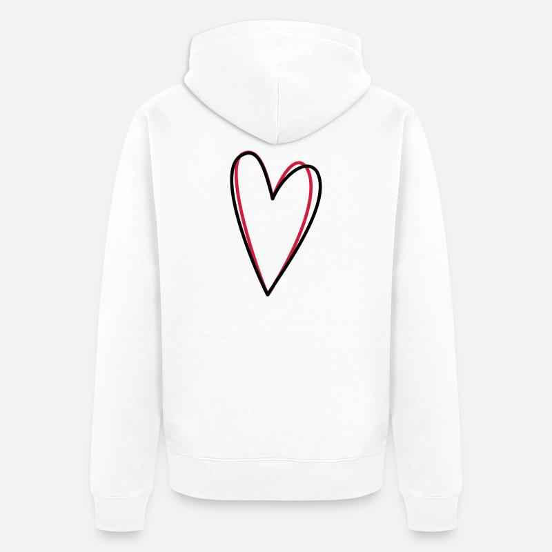 Cuore amore amicizia simbolo idea regalo - Felpa con cappuccio ecologica premium unisex - bianco