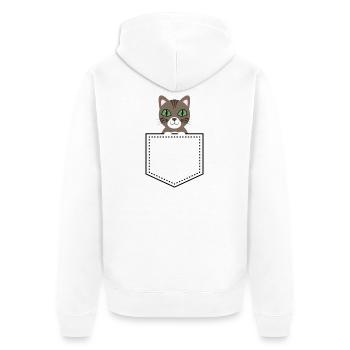 Taschentier chat maquereau brun - Veste à capuche bio Premium Unisexe - blanc - Dos - Thijin (182cm)