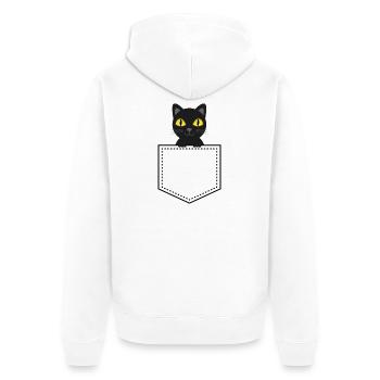Chat noir animal de poche - Veste à capuche bio Premium Unisexe - blanc - Dos - Thijin (182cm)